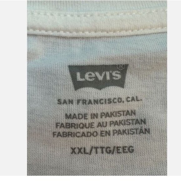 Levi's 100% Cotton T-Shirt Tee Men's Size XXL Chest Pocket Crew Neck White New - Picture 3 of 10